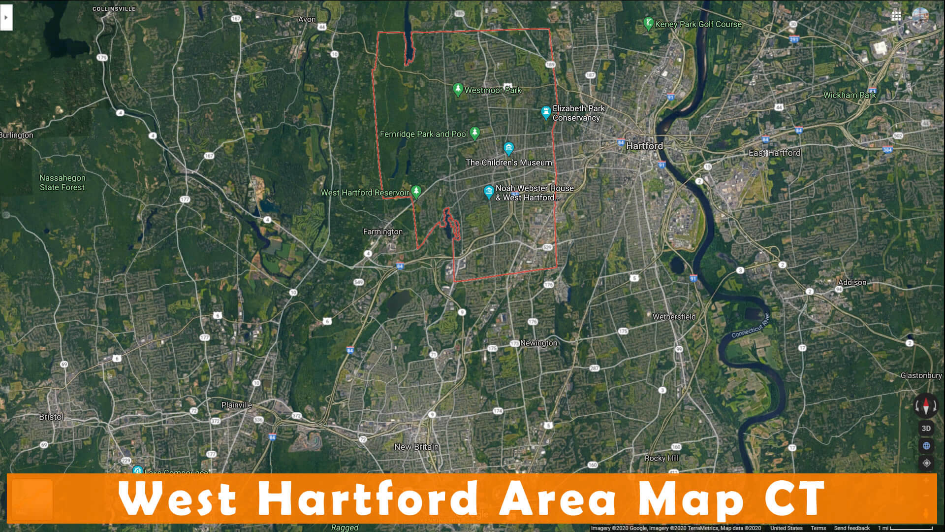 West Hartford Zone Carte CT